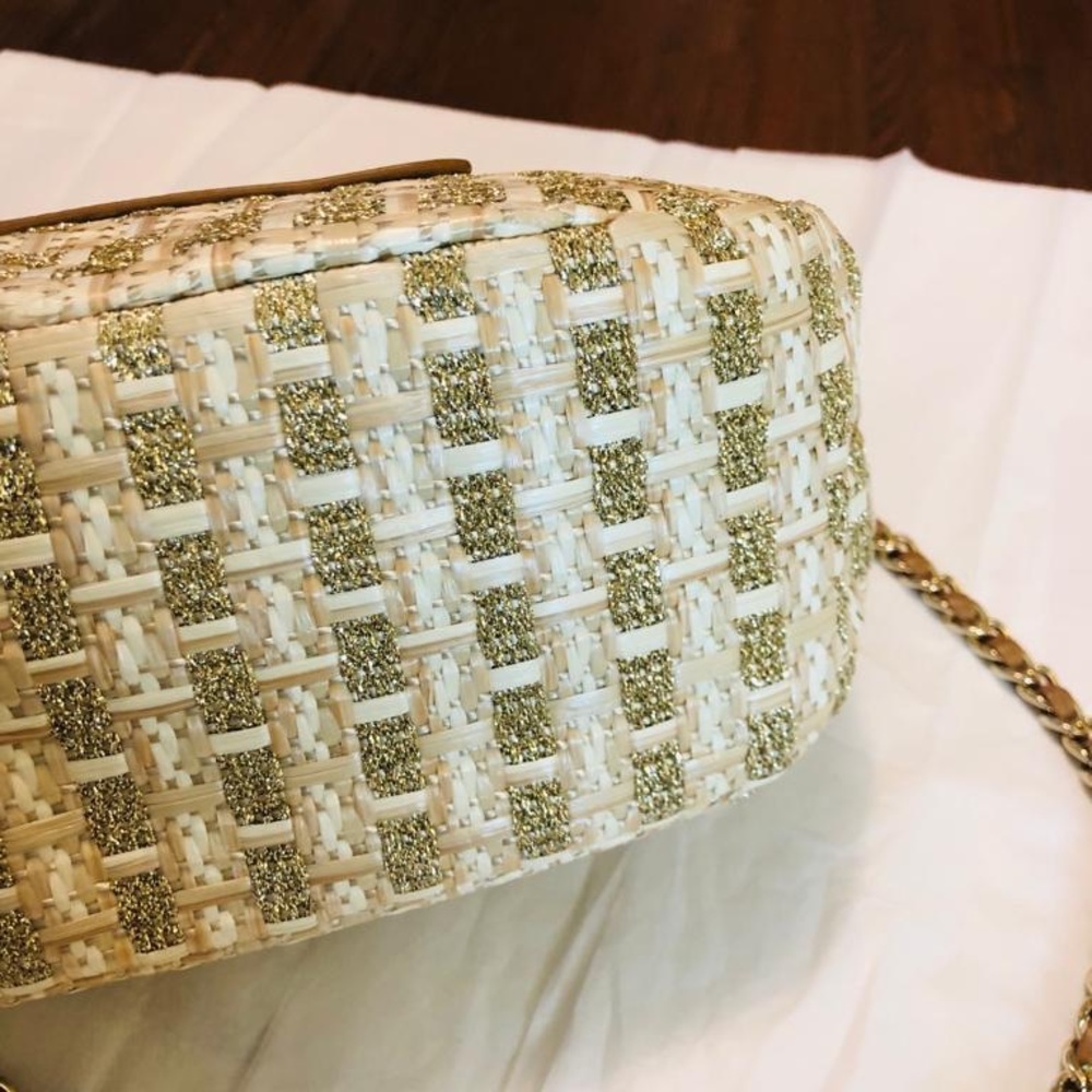 ❤️SOLD❤️Tory Burch Marion Woven Shimmery Shoulder Bag - Picture 9 of 15